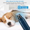 Dog Nail Grinder 2 Speeds Quiet Usb Rechargeable Pet Nail Grinder Professional Pet Nail Trimmer Cordless Paws Grooming & Smoothing Claw Care For Small