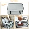 Dog Booster Car Seat Foldable Dog Booster Seat Pet Travel Carrier W/ Clip-On Safety Leash Zipper Storage Pocket For Small Medium Pets Up To 20Lbs