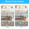 Pet Hair Removal Rake With 54.33In Adjustable Telescopic Rod Multi-Fabric Dog Cat Hair Scraper Lint Shaver For Carpet Rug Clothes Couch