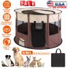 Foldable Playpen For Dog With Carry Bag Portable Travel Waterproof Indoor Outdoor Pet Cage Tent Detachable Upper Cover For Dog Cat Rabbit