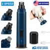 Dog Nail Grinder 2 Speeds Quiet Usb Rechargeable Pet Nail Grinder Professional Pet Nail Trimmer Cordless Paws Grooming & Smoothing Claw Care For Small