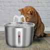 2L/67.6Oz Automatic Electric Pet Water Fountain Stainless Steel Pet Drinking Fountain Cat Dog Water Dispenser With Water Level Ultra-Quiet Pump