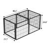 48.2In Spacious Dog Kennel Indoor Dog Crate With Pvc Top Cover, Heavy Duty Metal Dog Playpen With Flexible Door Placement, Escape Resistant Pet Cage F