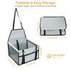 Dog Booster Car Seat Foldable Dog Booster Seat Pet Travel Carrier W/ Clip-On Safety Leash Zipper Storage Pocket For Small Medium Pets Up To 20Lbs