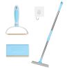 Pet Hair Removal Rake With 54.33In Adjustable Telescopic Rod Multi-Fabric Dog Cat Hair Scraper Lint Shaver For Carpet Rug Clothes Couch