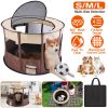 Foldable Playpen For Dog With Carry Bag Portable Travel Waterproof Indoor Outdoor Pet Cage Tent Detachable Upper Cover For Dog Cat Rabbit