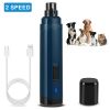 Dog Nail Grinder 2 Speeds Quiet Usb Rechargeable Pet Nail Grinder Professional Pet Nail Trimmer Cordless Paws Grooming & Smoothing Claw Care For Small