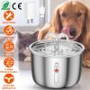 2L/67.6Oz Automatic Electric Pet Water Fountain Stainless Steel Pet Drinking Fountain Cat Dog Water Dispenser With Water Level Ultra-Quiet Pump
