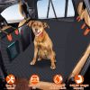 Dog Car Back Seat Cover With Zipper Mesh Window Storage Bags Waterproof 600D Oxford Cloth Car Seat Protector With Slide Flaps For Cars Trucks Suvs