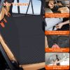 Dog Car Back Seat Cover With Zipper Mesh Window Storage Bags Waterproof 600D Oxford Cloth Car Seat Protector With Slide Flaps For Cars Trucks Suvs
