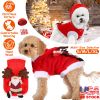 Pet Christmas Clothes Santa Claus Reindeer Antlers Costume Winter Outfit New Year Coat For Small Medium Dogs Cats Available In S/M/L/Xl