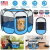 Portable Foldable Pet Tent Exercise Pen Kennel Removable Zipper Top And Bottom Water Resistant Indoor Outdoor Use For Dogs Cats Other Pets