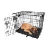 30Inches Dogs Crate Folding Metal Pets Crates Double Door Puppy Cage Easy Set Up