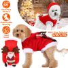 Pet Christmas Clothes Santa Claus Reindeer Antlers Costume Winter Outfit New Year Coat For Small Medium Dogs Cats Available In S/M/L/Xl