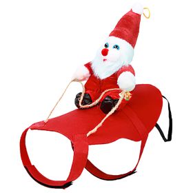 Pet Christmas Costumes Red Winter Coat For Dog Riding Santa Claus With Bell Clothes New Year Outfit Cosplay Costumes Party Dress Up For Cats