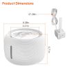 2.5L 84.54Oz Pet Water Fountain Smart Pet Drinking Fountain With Led Light 7 Pack Replaceable Filters Water Level Quiet Pump Dry-Run Protection Cat Do