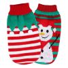 Pet Christmas Turtleneck Sweater Dog Cat Christmas Clothes Snowman Stripes Costume Winter Holiday Sweater For Small Medium Kitten Puppy Cats Dogs