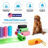10 Rolls 150 Count Dog Waste Bags Disposable Dog Poop Bags With Dispenser Leakproof Ecofriendly Unscented
