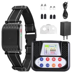 990Ft Range Dog Wireless Fence Remote Training Collar Ipx6 Waterproof Receiver With 0-9 Levels Beep Vibration Shock Mode 4 Channels Rechargeable Trans