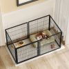 48.2In Spacious Dog Kennel Indoor Dog Crate With Pvc Top Cover, Heavy Duty Metal Dog Playpen With Flexible Door Placement, Escape Resistant Pet Cage F