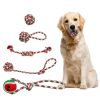 5Pcs Christmas Dog Rope Chew Toys Dog Interactive Toys Set For Puppy Small Medium Aggressive Chewers Dogs Training Teething Playing