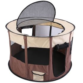 Foldable Playpen For Dog With Carry Bag Portable Travel Waterproof Indoor Outdoor Pet Cage Tent Detachable Upper Cover For Dog Cat Rabbit