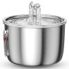 2L/67.6Oz Automatic Electric Pet Water Fountain Stainless Steel Pet Drinking Fountain Cat Dog Water Dispenser With Water Level Ultra-Quiet Pump