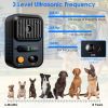 Ultrasonic Anti-Barking Device Rechargeable Auto Dog Bark Control Deterrent Box Training Device Ipx4 Waterproof With 3 Frequency Max 32.8Feet Sensing