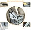 Dog Booster Car Seat Foldable Dog Booster Seat Pet Travel Carrier W/ Clip-On Safety Leash Zipper Storage Pocket For Small Medium Pets Up To 20Lbs