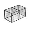 48.2In Spacious Dog Kennel Indoor Dog Crate With Pvc Top Cover, Heavy Duty Metal Dog Playpen With Flexible Door Placement, Escape Resistant Pet Cage F