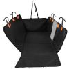 Dog Car Back Seat Cover With Zipper Mesh Window Storage Bags Waterproof 600D Oxford Cloth Car Seat Protector With Slide Flaps For Cars Trucks Suvs