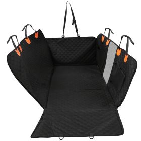 Dog Car Back Seat Cover With Zipper Mesh Window Storage Bags Waterproof 600D Oxford Cloth Car Seat Protector With Slide Flaps For Cars Trucks Suvs