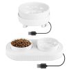 Heated Water Bowl For Dogs And Cats Ceramic Heated Pet Water Bowl Food Warmer Usb Powered Thermal Pet Bowl Provide Fresh Non Freezing Drinkable Water
