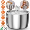 2L/67.6Oz Automatic Electric Pet Water Fountain Stainless Steel Pet Drinking Fountain Cat Dog Water Dispenser With Water Level Ultra-Quiet Pump