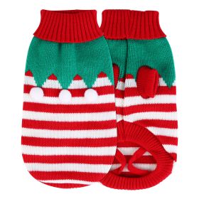 Pet Christmas Turtleneck Sweater Dog Cat Christmas Clothes Snowman Stripes Costume Winter Holiday Sweater For Small Medium Kitten Puppy Cats Dogs