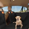 Dog Car Back Seat Cover With Zipper Mesh Window Storage Bags Waterproof 600D Oxford Cloth Car Seat Protector With Slide Flaps For Cars Trucks Suvs