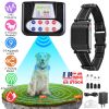 990Ft Range Dog Wireless Fence Remote Training Collar Ipx6 Waterproof Receiver With 0-9 Levels Beep Vibration Shock Mode 4 Channels Rechargeable Trans