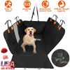 Dog Car Back Seat Cover With Zipper Mesh Window Storage Bags Waterproof 600D Oxford Cloth Car Seat Protector With Slide Flaps For Cars Trucks Suvs