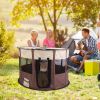 Foldable Playpen For Dog With Carry Bag Portable Travel Waterproof Indoor Outdoor Pet Cage Tent Detachable Upper Cover For Dog Cat Rabbit