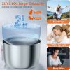 2L/67.6Oz Automatic Electric Pet Water Fountain Stainless Steel Pet Drinking Fountain Cat Dog Water Dispenser With Water Level Ultra-Quiet Pump