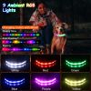 Light Up Dog Collar Led Dog Collar Safety Night Glowing Dog Collar With 9 Light Colors Ipx7 Waterproof Usb Rechargeable S/M/L