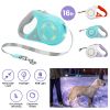 16Ft Retractable Dog Leash Extendable Pet Leash Dog Walking Leash With Flashlight Rgb Light 2 Rolls Of Waste Bags Dispenser Fit For 66-110Lbs