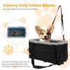 Small Dog Car Seat With Harness Center Console Pet Booster Seat Travel Car Seat With Side Pocket Cotton Velvet Cushion For Dogs Cats Up To 9Lbs
