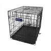 30Inches Dogs Crate Folding Metal Pets Crates Double Door Puppy Cage Easy Set Up