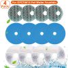4 Pack Filter Set For Gpct4415 Pet Water Fountain Double Sponge Activated Carbon Ion Resin 8D Filter Cotton