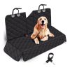 Dog Car Seat Cover Waterproof Scratchproof Pet Car Rear Protector Mat Pet Back Seat Cover With Dog Seat Belt For Car Truck Suv