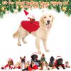 Pet Christmas Costumes Red Winter Coat For Dog Riding Santa Claus With Bell Clothes New Year Outfit Cosplay Costumes Party Dress Up For Cats
