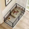48.2In Spacious Dog Kennel Indoor Dog Crate With Pvc Top Cover, Heavy Duty Metal Dog Playpen With Flexible Door Placement, Escape Resistant Pet Cage F