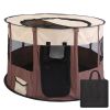 Foldable Playpen For Dog With Carry Bag Portable Travel Waterproof Indoor Outdoor Pet Cage Tent Detachable Upper Cover For Dog Cat Rabbit