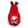 Pet Christmas Clothes Santa Claus Reindeer Antlers Costume Winter Outfit New Year Coat For Small Medium Dogs Cats Available In S/M/L/Xl
